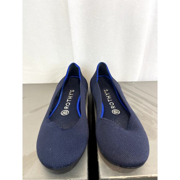 ROTHY'S Womens The Round Toe Navy Blue Ballet Flats Slip On Classic Shoes Size 7 - Picture 2 of 10